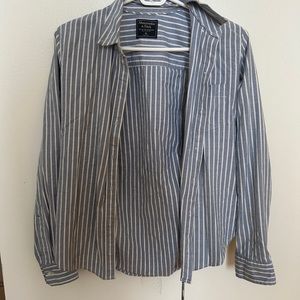 abercrombie and fitch blue and white dress shirt